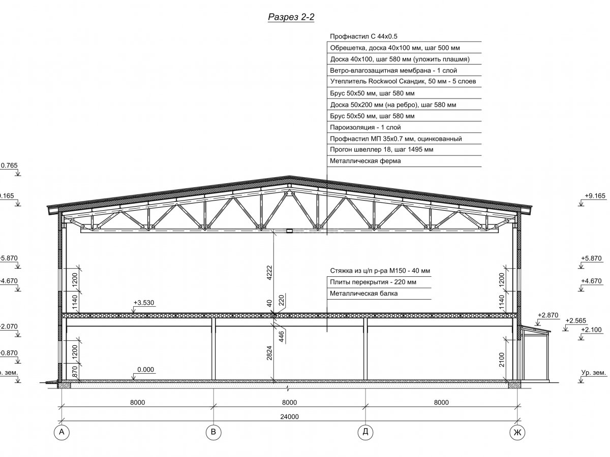 Планировка Производственное здание из сэндвич-панелей -  фото 5