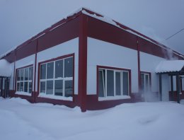 Кафе-столовая площадью 216 кв.м. из сэндвич-панелей, построенная компанией Альянс - Кафе-столовая площадью 216 кв.м.,  Адрес: Кировская область, Шабалинский район, д. Шмоны .Площадь объекта - 216 кв.м.