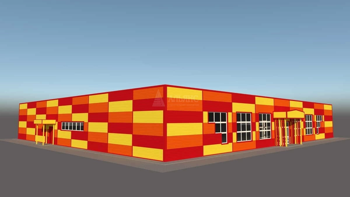 3D визуализация Торговый центр из сэндвич-панелей - фото 8