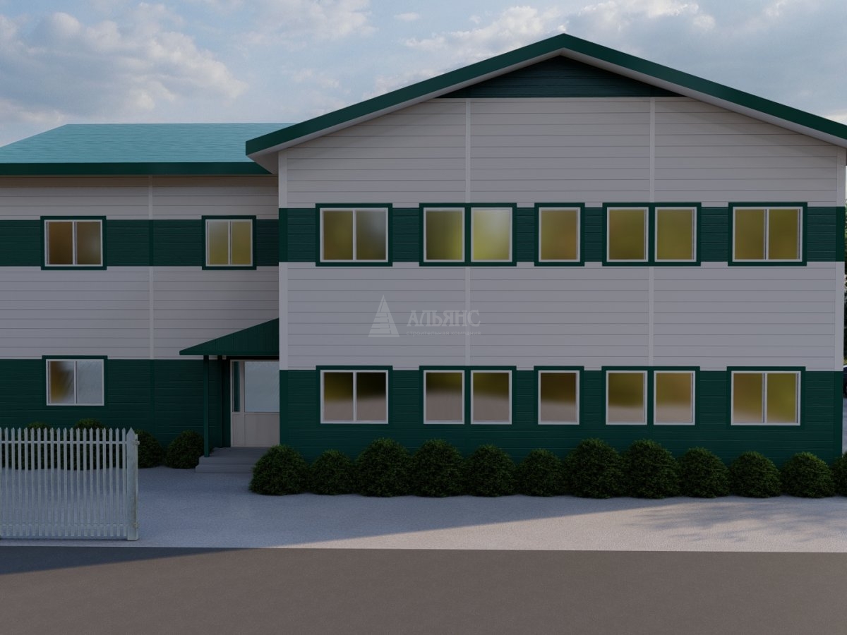3D визуализация Общежитие из сэндвич-панелей - фото 2