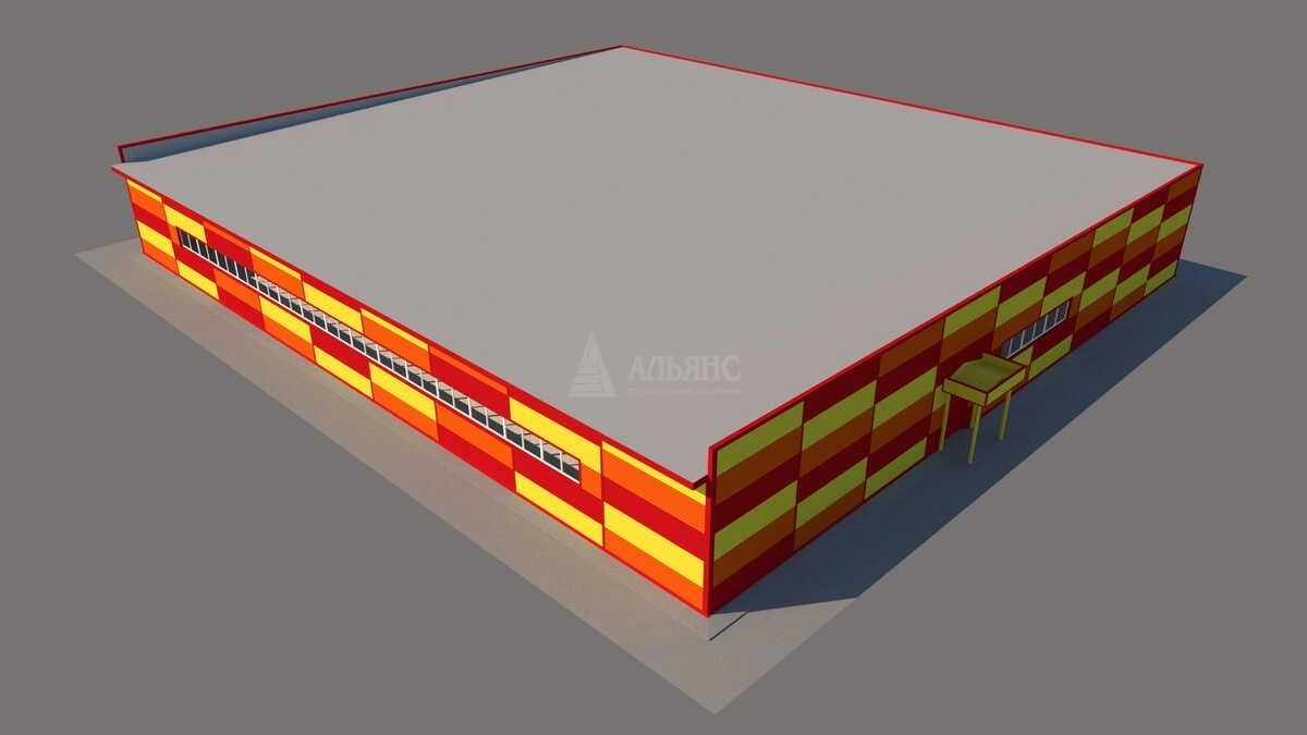 3D визуализация Торговый центр из сэндвич-панелей - фото 12